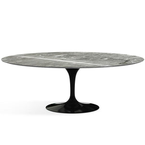 Saarinen 96" Oval Dining Table Large Dining Tables Knoll Black Grey marble, Shiny finish 