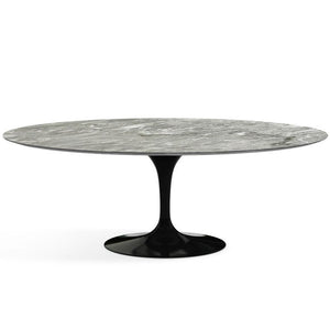 Saarinen 96" Oval Dining Table Large Dining Tables Knoll Black Grey marble, Satin finish 