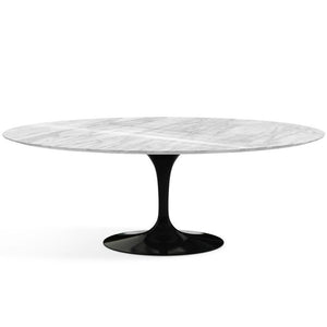 Saarinen 96" Oval Dining Table Large Dining Tables Knoll Black Carrara marble, Shiny finish 