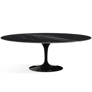 Saarinen 96" Oval Dining Table Large Dining Tables Knoll Black Nero Marquina marble, Shiny finish 