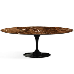 Saarinen 96" Oval Dining Table Large Dining Tables Knoll Black Espresso marble, Satin finish 