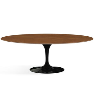 Saarinen 96" Oval Dining Table Large Dining Tables Knoll Black Light Walnut 