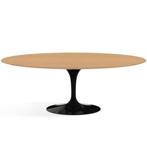 Saarinen 96" Oval Dining Table Large Dining Tables Knoll Black Light Oak 