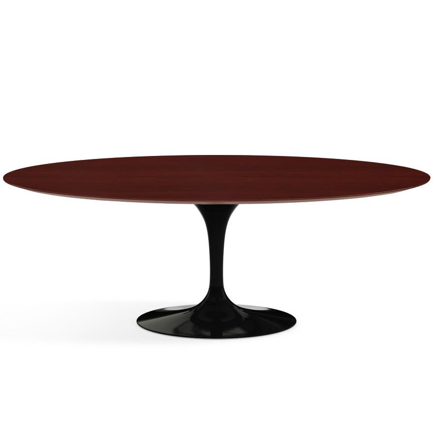 Saarinen 96&quot; Oval Dining Table Large Dining Tables Knoll Black Reff Dark Cherry 