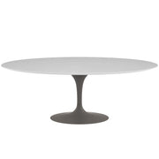 Saarinen 96" Oval Dining Table Large Dining Tables Knoll Grey White laminate, Satin finish 