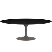 Saarinen 96" Oval Dining Table Large Dining Tables Knoll Grey Black laminate, Satin finish 