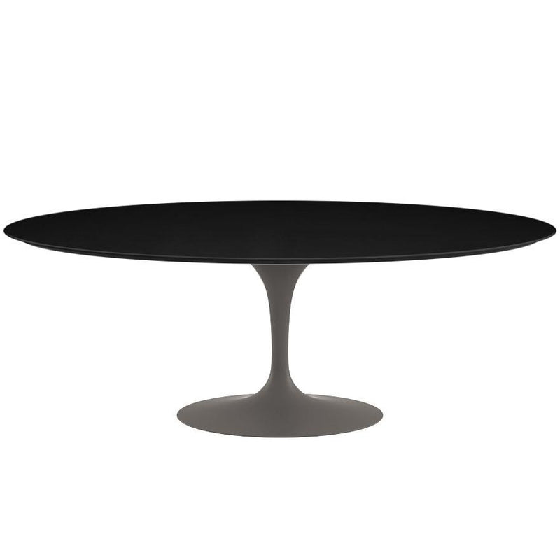Saarinen 96" Oval Dining Table Large Dining Tables Knoll Grey Black laminate, Satin finish 