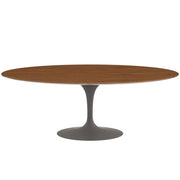 Saarinen 96" Oval Dining Table Large Dining Tables Knoll Grey Light Walnut 