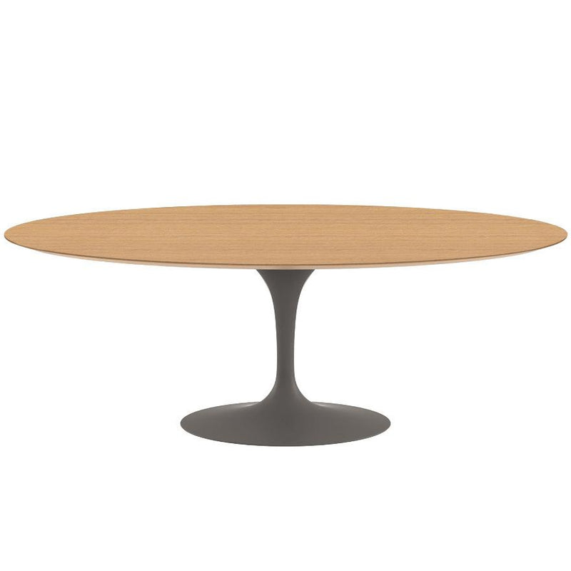 Saarinen 96" Oval Dining Table Large Dining Tables Knoll Grey Light Oak 