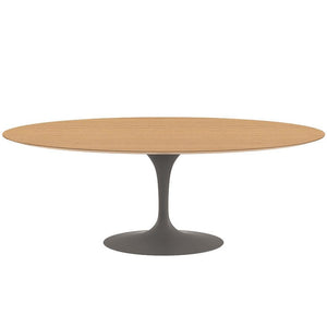 Saarinen 96" Oval Dining Table Large Dining Tables Knoll Grey Light Oak 