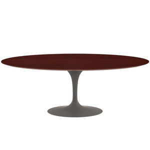 Saarinen 96" Oval Dining Table Large Dining Tables Knoll Grey Reff Dark Cherry 