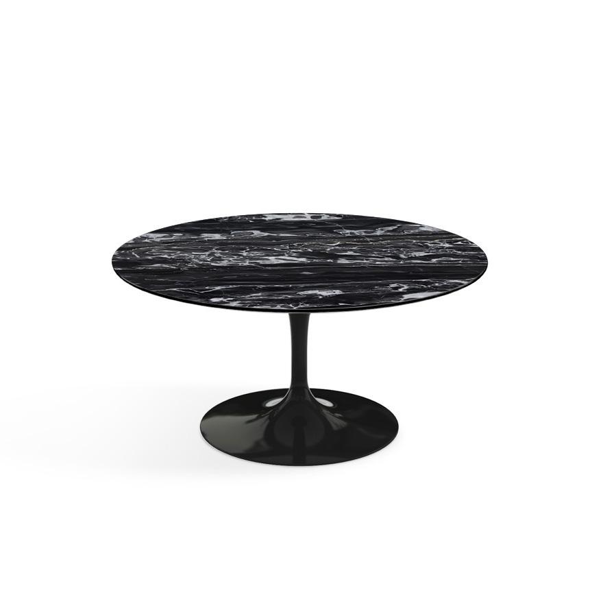 Saarinen Coffee Table - 35&quot; Round Coffee Tables Knoll Black Portoro marble, Satin finish 