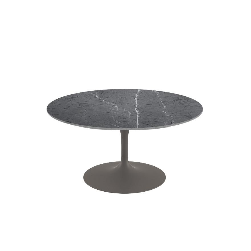 Saarinen Coffee Table - 35" Round Coffee Tables Knoll Grey Grigio Marquina marble, Satin finish 