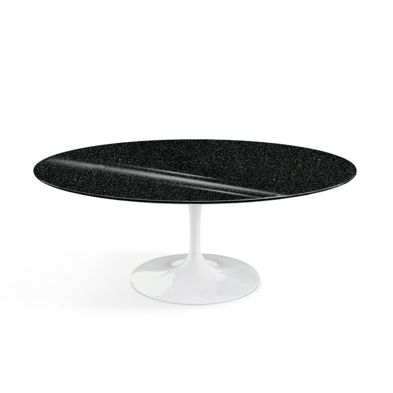 Saarinen Coffee Table - 42” Oval Dining Tables Knoll White Black Andes, Granite 