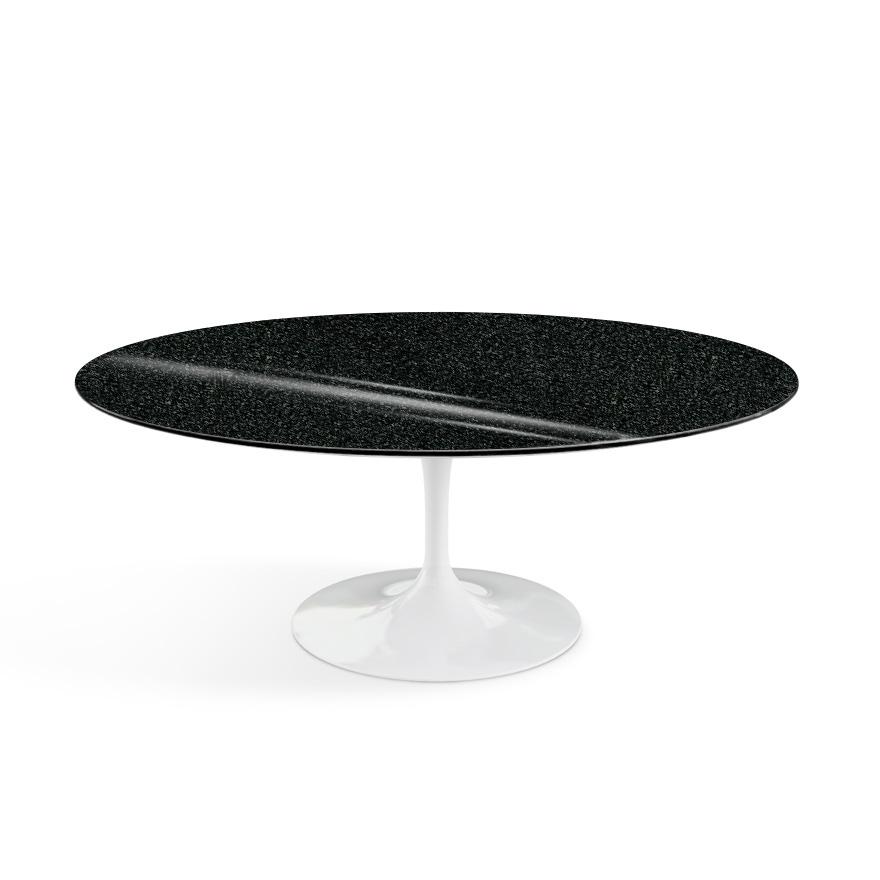 Saarinen Coffee Table - 42” Oval Dining Tables Knoll White Black Andes, Granite 