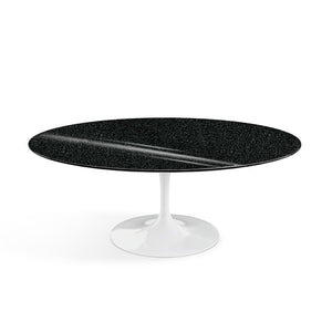 Saarinen Coffee Table - 42” Oval Dining Tables Knoll White Black Andes, Granite 