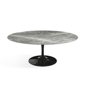Saarinen Coffee Table - 42” Oval Dining Tables Knoll Black Grey marble, Shiny finish 