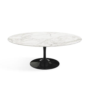 Saarinen Coffee Table - 42” Oval Dining Tables Knoll Black Calacatta marble, Satin finish 