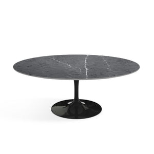 Saarinen Coffee Table - 42” Oval Dining Tables Knoll Black Grigio Marquina marble, Satin finish 