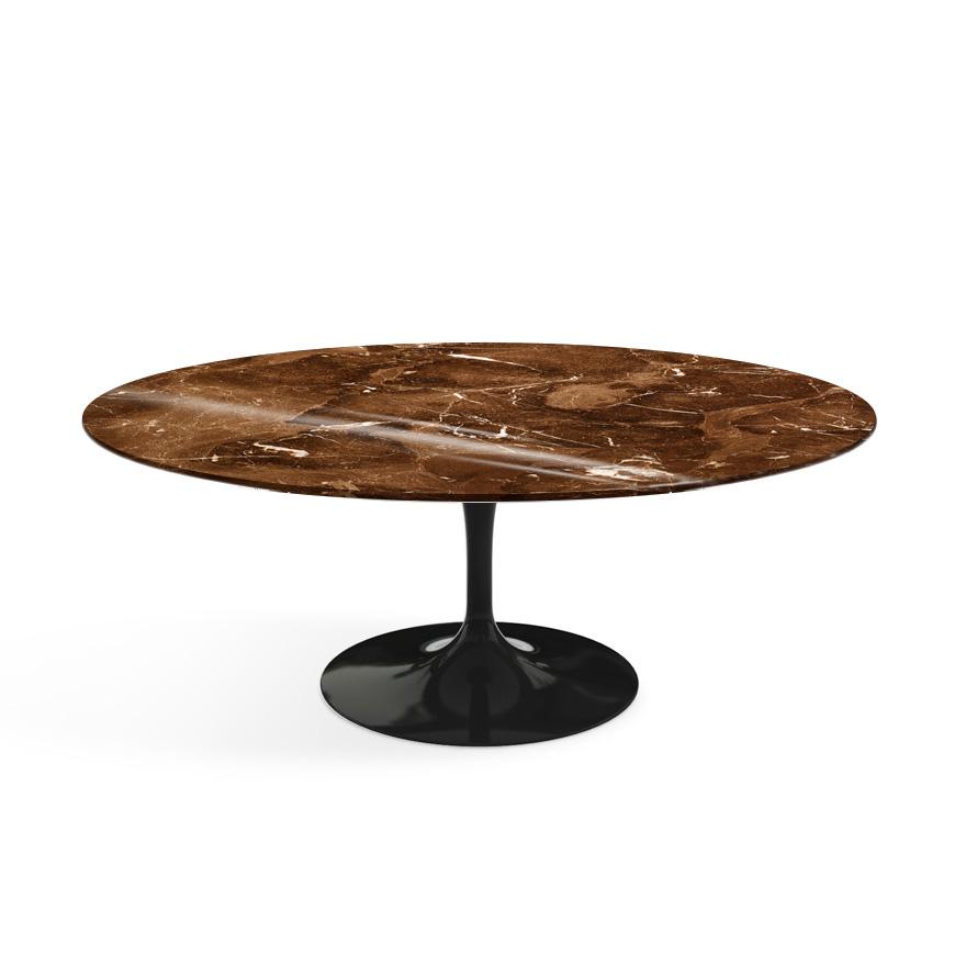 Saarinen Coffee Table - 42” Oval Dining Tables Knoll Black Espresso marble, Shiny finish 