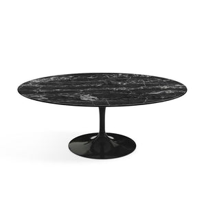 Saarinen Coffee Table - 42” Oval Dining Tables Knoll Black Portoro marble, Satin finish 