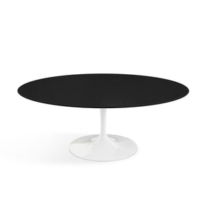 Saarinen Coffee Table - 42” Oval Dining Tables Knoll White Black laminate, Satin finish 