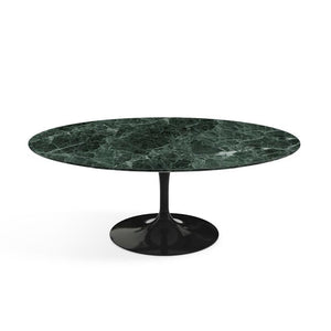 Saarinen Coffee Table - 42” Oval Dining Tables Knoll Black Verde Alpi marble, Satin finish 