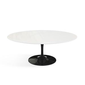 Saarinen Coffee Table - 42” Oval Dining Tables Knoll Black Vetro Bianco 