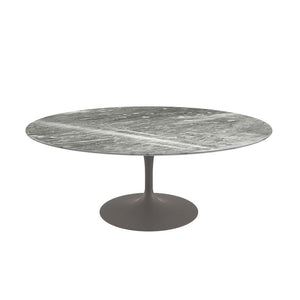 Saarinen Coffee Table - 42” Oval Dining Tables Knoll Grey Grey marble, Shiny finish 