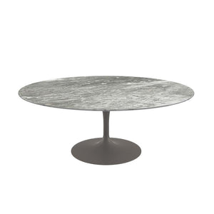 Saarinen Coffee Table - 42” Oval Dining Tables Knoll Grey Grey marble, Satin finish 