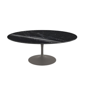 Saarinen Coffee Table - 42” Oval Dining Tables Knoll Grey Nero Marquina marble, Shiny finish 