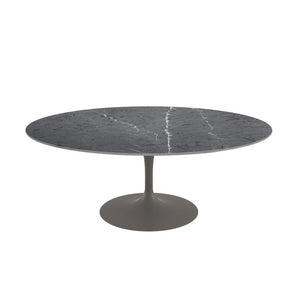 Saarinen Coffee Table - 42” Oval Dining Tables Knoll Grey Grigio Marquina marble, Satin finish 