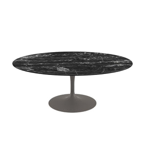 Saarinen Coffee Table - 42” Oval Dining Tables Knoll Grey Portoro marble, Satin finish 