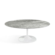 Saarinen Coffee Table - 42” Oval Dining Tables Knoll White Grey marble, Satin finish 