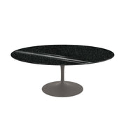 Saarinen Coffee Table - 42” Oval Dining Tables Knoll Grey Black Andes, Granite 