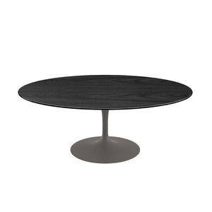 Saarinen Coffee Table - 42” Oval Dining Tables Knoll Grey Ebonized Walnut 