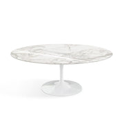 Saarinen Coffee Table - 42” Oval Dining Tables Knoll White Calacatta marble, Shiny finish 