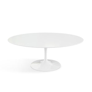 Saarinen Coffee Table - 42” Oval Dining Tables Knoll White White laminate, Satin finish 