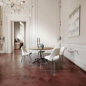 Saarinen Executive Armless Chair With Wood Legs Side/Dining Knoll 
