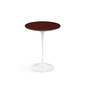 Saarinen Side Table - 16" Round side/end table Knoll White Reff Dark Cherry 