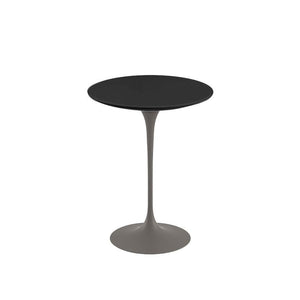 Saarinen Side Table - 16" Round side/end table Knoll Grey Black laminate, Satin finish 
