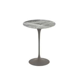 Saarinen Side Table - 16" Round side/end table Knoll Grey Grey marble, Shiny finish 