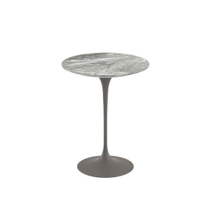 Saarinen Side Table - 16" Round side/end table Knoll Grey Grey marble, Satin finish 