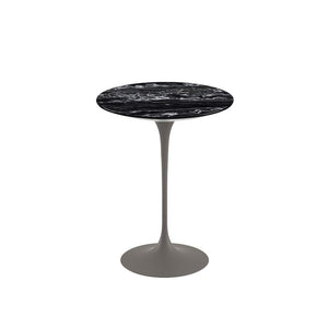 Saarinen Side Table - 16" Round side/end table Knoll Grey Portoro marble, Satin finish 
