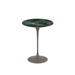 Saarinen Side Table - 16" Round side/end table Knoll Grey Verde Alpi marble, Shiny finish 