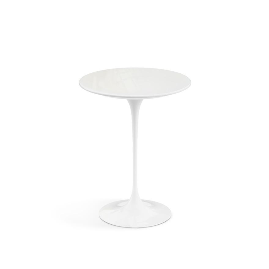 Saarinen Side Table - 16" Round side/end table Knoll White Vetro Bianco 