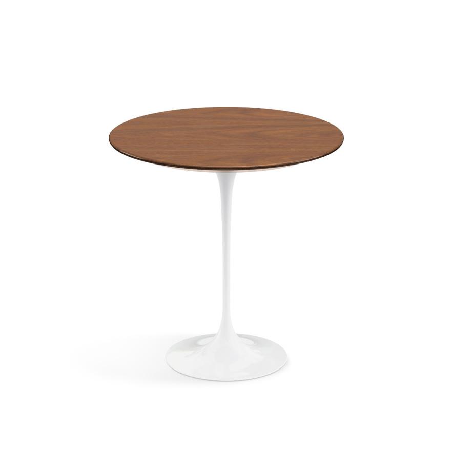 Saarinen Side Table - 20” Round side/end table Knoll White Light Walnut 