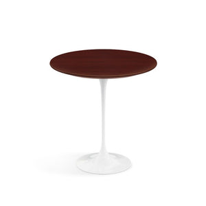 Saarinen Side Table - 20” Round side/end table Knoll White Reff Dark Cherry 