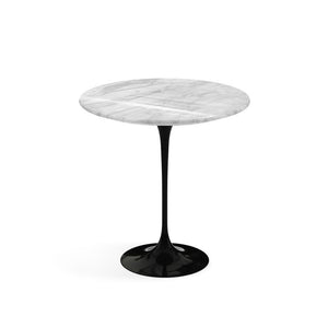 Saarinen Side Table - 20” Round side/end table Knoll Black Carrara marble, Satin finish 