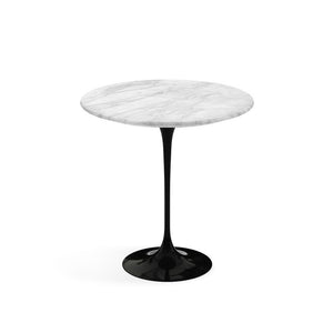 Saarinen Side Table - 20” Round side/end table Knoll Black Carrara marble, Shiny finish 